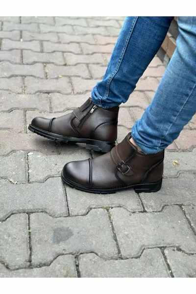 NON-SLIP SOLE WITH FUR ZIPPER ORTHOPEDIC WATERPROOF AND COLD PROOF MEN'S BOOTS