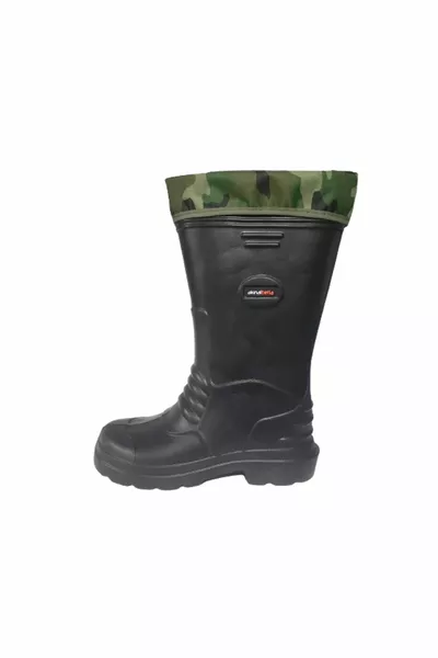 Unisex Zwarte Militaire Gedessineerde Sokken Eva Lichtgewicht Poly Zool Lange Regenlaarzen 