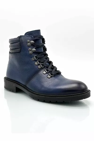 جلد طبيعي نعل غير زلة وحيد مربوط سستة أحذية جلدية للرجال حقنة ورنيش