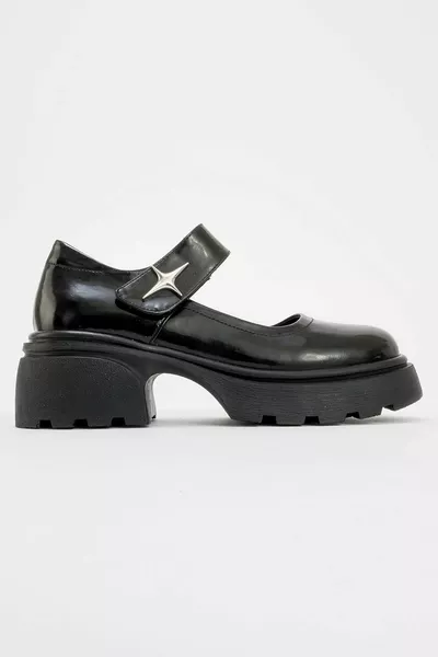 Scarpe Casual Donna in Velcro VERNICE NERA