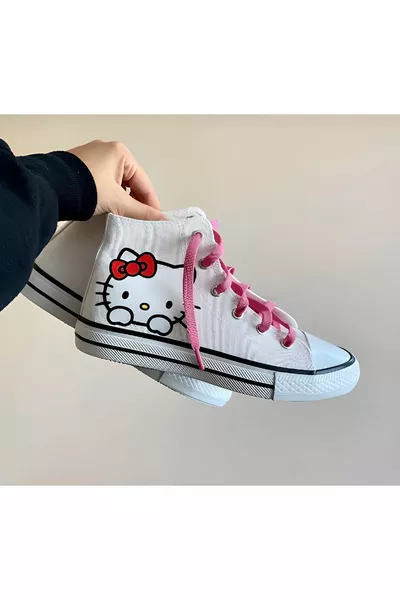 Scarpe stringate bianche Hello Kitty
