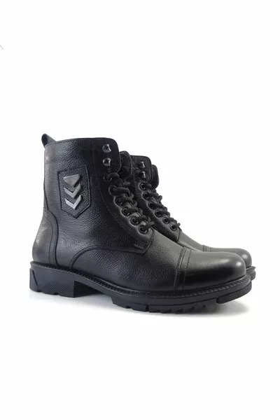 Hommes Sergeant Crest Zippé Casual Cuir Véritable Bottes Postales Hommes