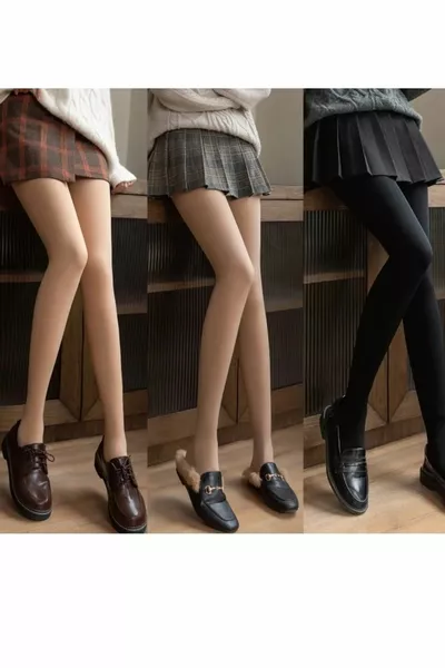 Thın Lookinging Thermal Winter Plüsch Leggings Nude Plüsch Innen, Fleece Thermal Plüsch Strumpfhose