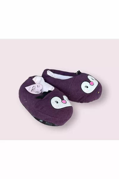 paarse pluche pluizige Panduf-huisschoenen voor dames