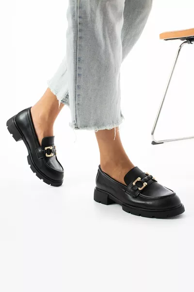 Thermolight Sole Casual Mold Gold Buckle Detailed Casual Mocassini Da Donna