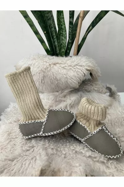 Унисекс бебешки ботуши от органична кожа