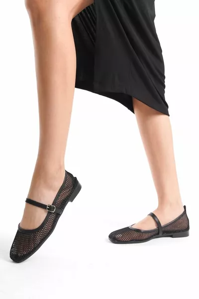 المرأة السوداء العسل شبكة واحدة مشبك الباليه الشقق