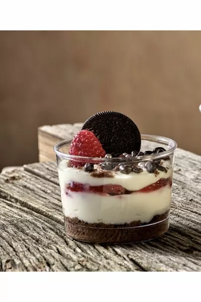  Adet Std Sert Plastik Tatlı Kasesi Aşure Magnolya Kabı Klasik