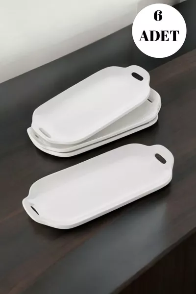 6-Piece Chicken World Model Oval Handle Plate - Boat Serving Presentation Dish