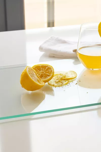 Glass Cutting Board and Serving Platter Natural Transparent X Cm