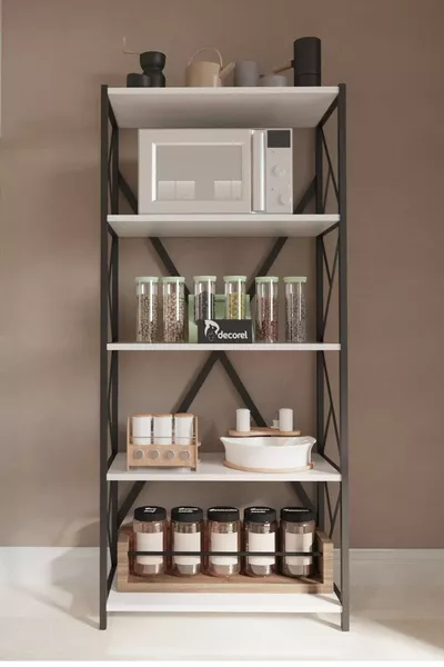 Oven Metal Kitchen Shelf Material Cabinet 5-Tier Microwave Oven Rack Multi-Purpose Cabinet Shelf cm