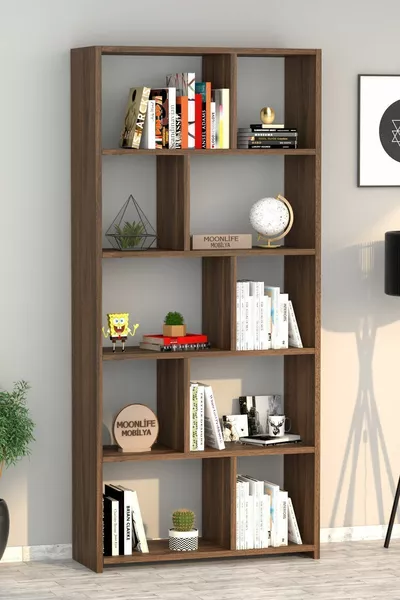 London Boekenkast Walnoot