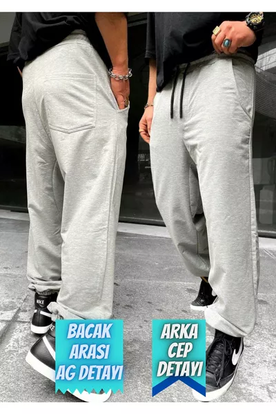 Gray Black Plus Size Sweatpants with Elastic Cuffs, Oversized Black Sweatshirt, Winter Plus Size Loose Sweatpants