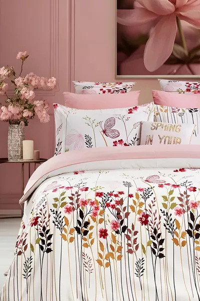 Dekbedovertrekset met Hoeslaken Tweepersoons Garden Wit