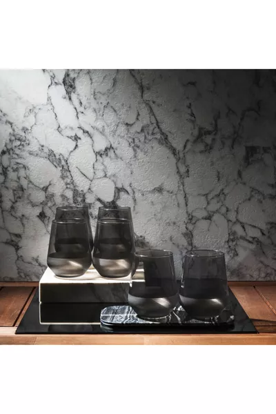 Комплект от 6 матови чаши - Опушен/ мл