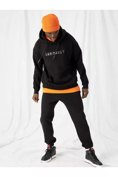 Pantaloni della tuta da uomo neri a taglio comodo