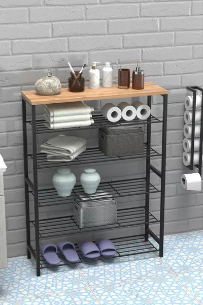 6-Tier Shoe Rack - Bathroom Shelf - Multi-Purpose Rack