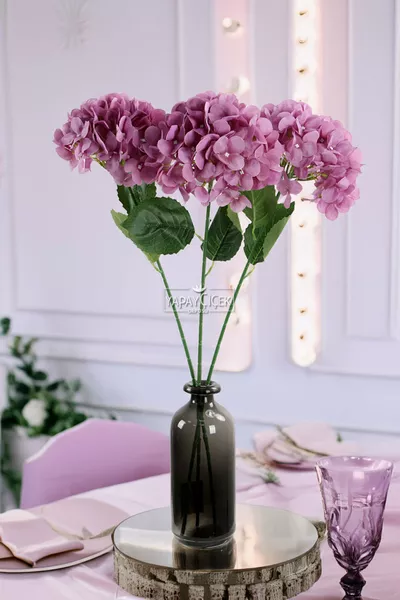 Изкуствено голямо главче средно клонче  cm цвят на изсушена роза