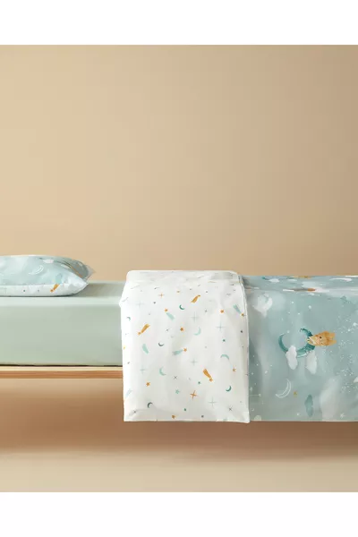 Funny Animals Cotton Baby Duvet Cover Set Green