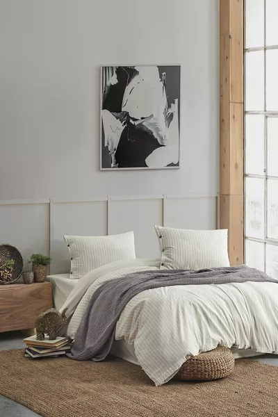 Easy Refine Koffie Tweepersoons Gewassen Garengeverfde Dekbedovertrekset