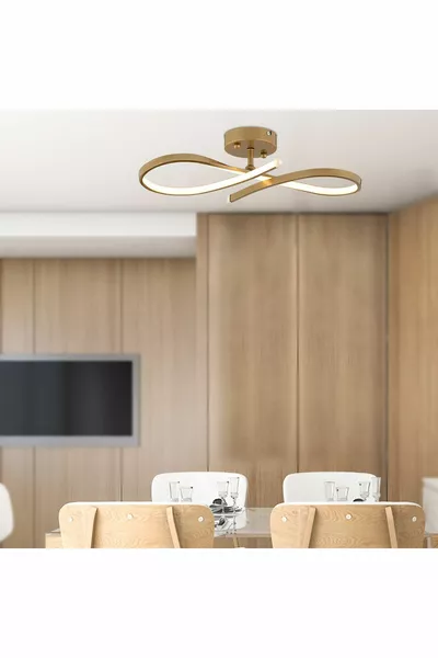 Plafonnier Vetto Ancien Éclairage Watt avec LED 3 Couleurs, Lustre Suspendu Moderne pour Cuisine, Salle de Bain et Salon