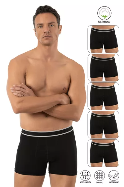 Özkan  5er-Pack Herren Boxershorts aus % Baumwoll-Stretch-Suprem-Stoff, elastisch und bequem