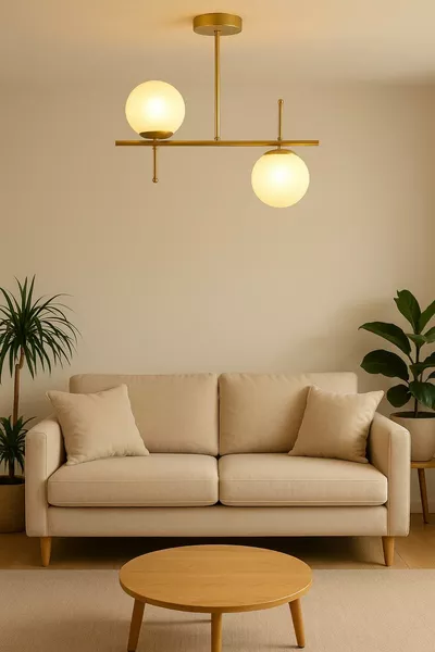 Feris Modern Design Living Room Kitchen Bedroom Distressed White Color 2-Light Chandelier with Glass