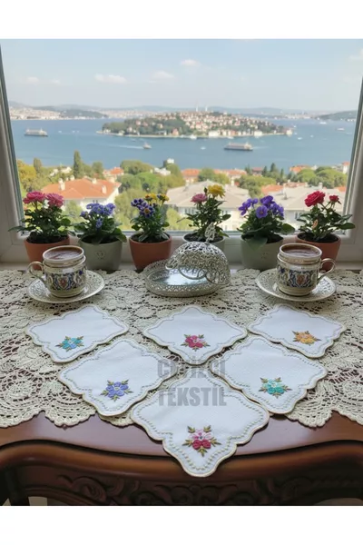 مناديل للتقديم، مناديل كوكتيل، مناديل جانبية للقهوة، حوامل أكواب، مجموعة من 6 مناديل للتقديم