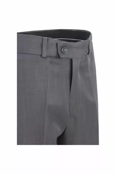 Herren Graue Klassische Polyviskose Stoffhose
