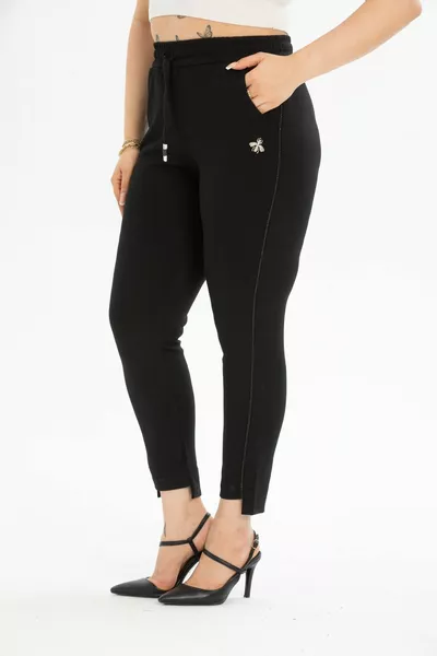Comfortable Fit High-Waist Plus Size Leggings Pants with Elastic Waist