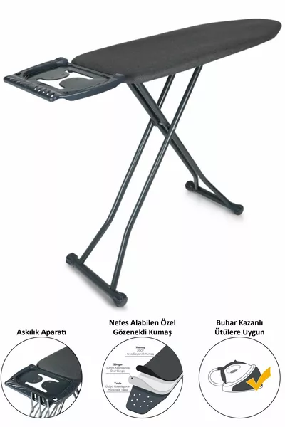 Silvia Ironika Thick-Pipe Drying Rack Set with Ironing Board - Anthracite