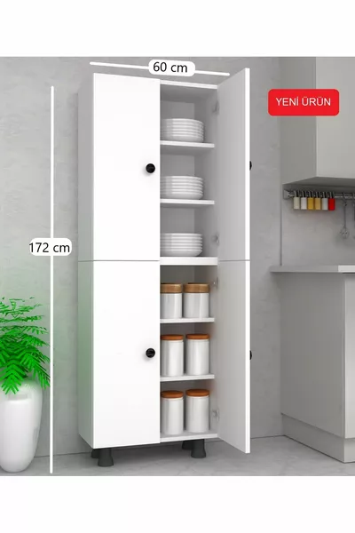 Многофункционален шкаф с 6 отделения, кухненски шкаф, килер,  cm ПДЧ