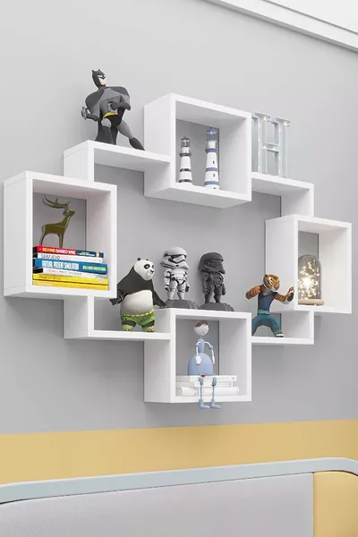 Шоко Настенная Полка Декоративная Книжная Полка Белая