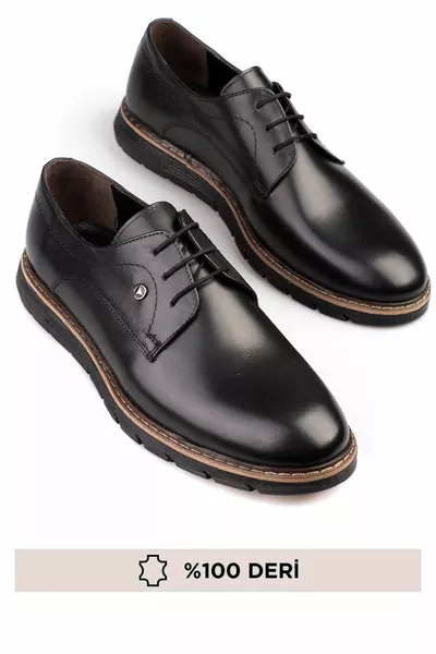 جلد طبيعي ، نعل عالي ، مخيط ، أحذية رجالية من الجلد الحقيقي