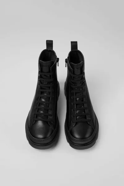 جلد طبيعي أسود أحذية نسائية كاجوال 