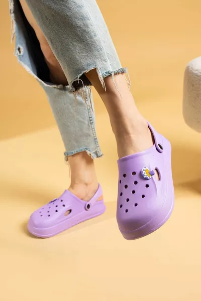 نسائي أرجواني إيفا سي بيتش كوك طبيب ممرضة مستشفى كونفورت صنادل كاجوال شباشب