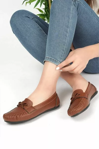 Дамски ежедневни кожени балетки с мека подметка офис обувки