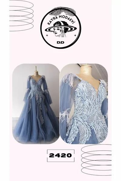 Blue Elegant Engagement Dress