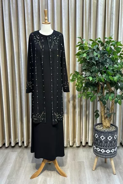 Design Stone Hijab Grande Taille Maman Robe de Soirée
