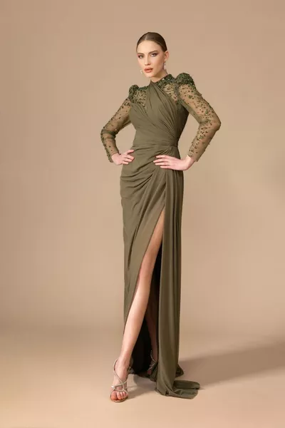 Kenzel steen geborduurde avondjurken 