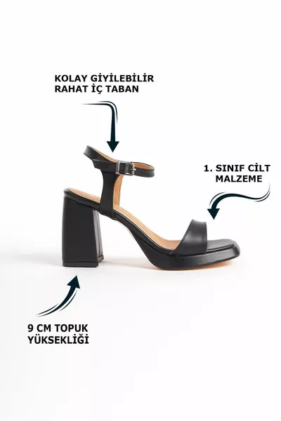 Черная пряжка на щиколотке с одной полосой спереди кожа на высоком толстом каблуке женские вечерние платья