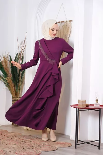 Dames Chain Gedetailleerde Amine Avondjurk