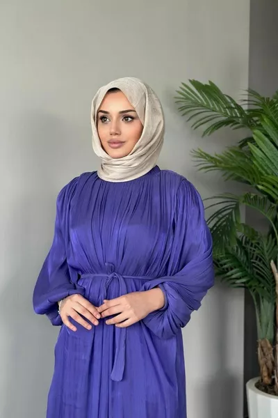 Ärmel Ballon Glitzer Abendkleid Lila