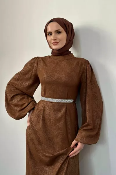 Hannah Beli Stone Evening Dress Taba