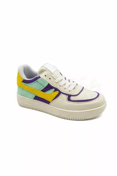 Lambırlent  حذاء رياضي للجنسين بيج-أرجواني-أخضر