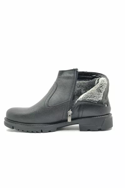 Geppetto Внутренняя шерстяная резиновая подошва Мужские ботинки из натуральной кожи ЧЕРНЫЙ