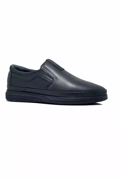 BERENNI  Schwarz Echtleder COMFORT Casual Herrenschuhe
