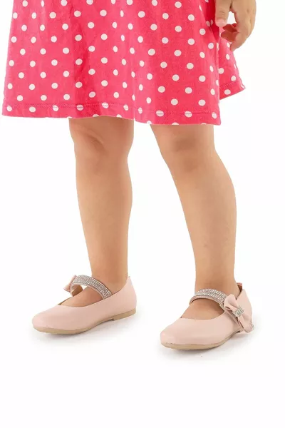 Velcro Girls' Ballet Flats with Stones  Volumes