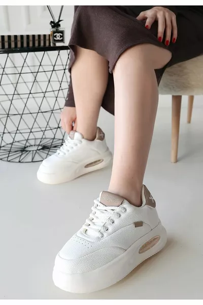 Chris White Skin Mink - Baskets à lacets détaillées