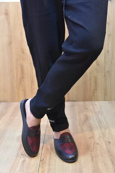 Saran Poly Lightweight Sole Groom Heren Huispantoffels Bourgondië